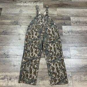 Vintage 80s 90s Mossy Oak Camo Overalls Bibs Hunting Made in USA Men's XL